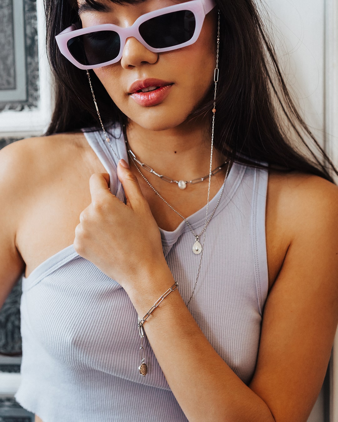 Beam Chaîne de lunettes Argent