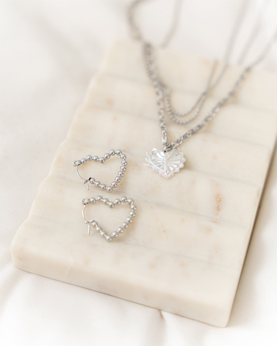 Belle Boucles d'oreilles Argent