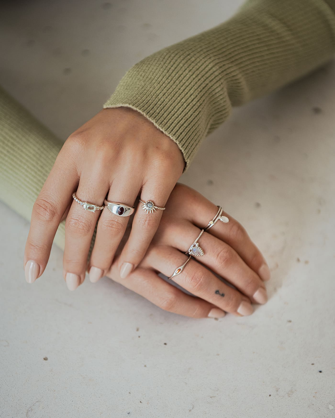 Carmin Bague Argent Sterling