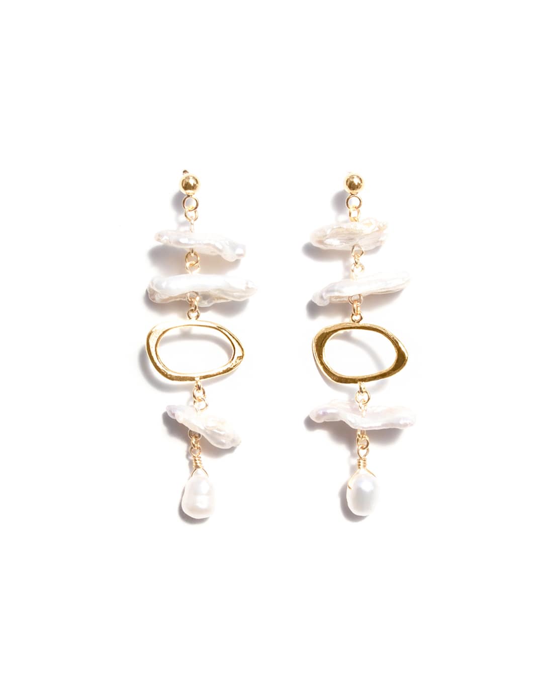 Biwa Boucles d'oreilles Or
