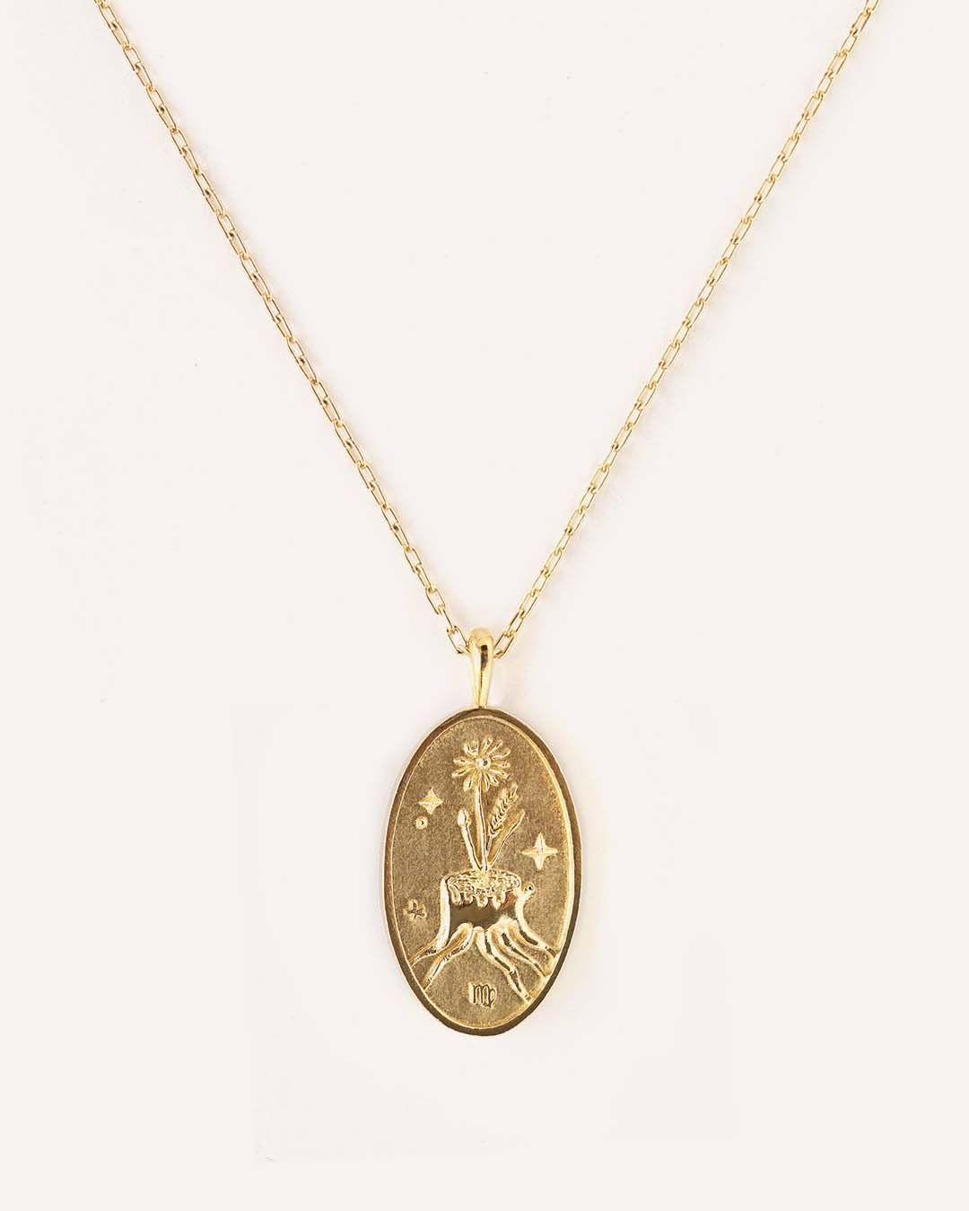 Vierge | Collier Zodiaque Or Massif 10K