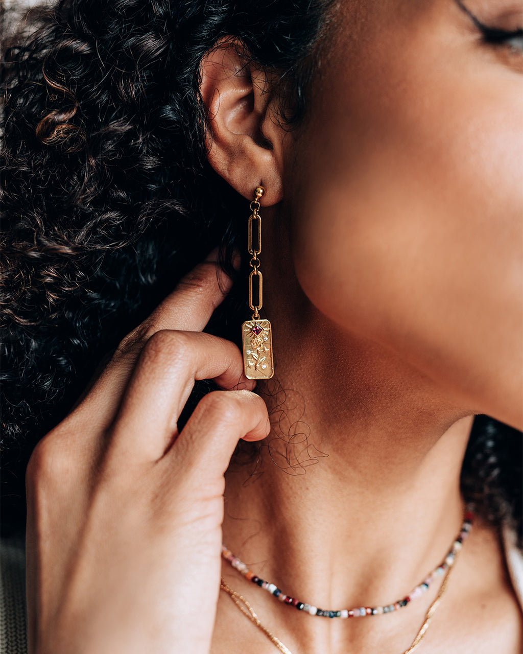 Rosato | Gold Chain And Medallion Earrings