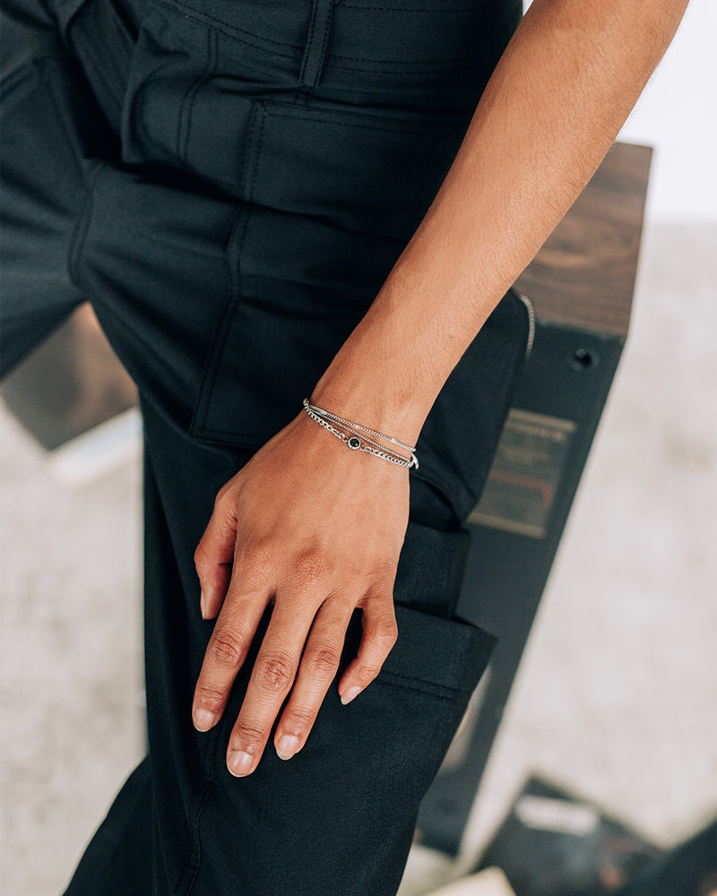 Beryl | Silver Multi-Strands Charm Bracelet