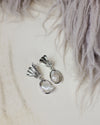 Colada | Silver Encircled Baroque Pearl Earrings