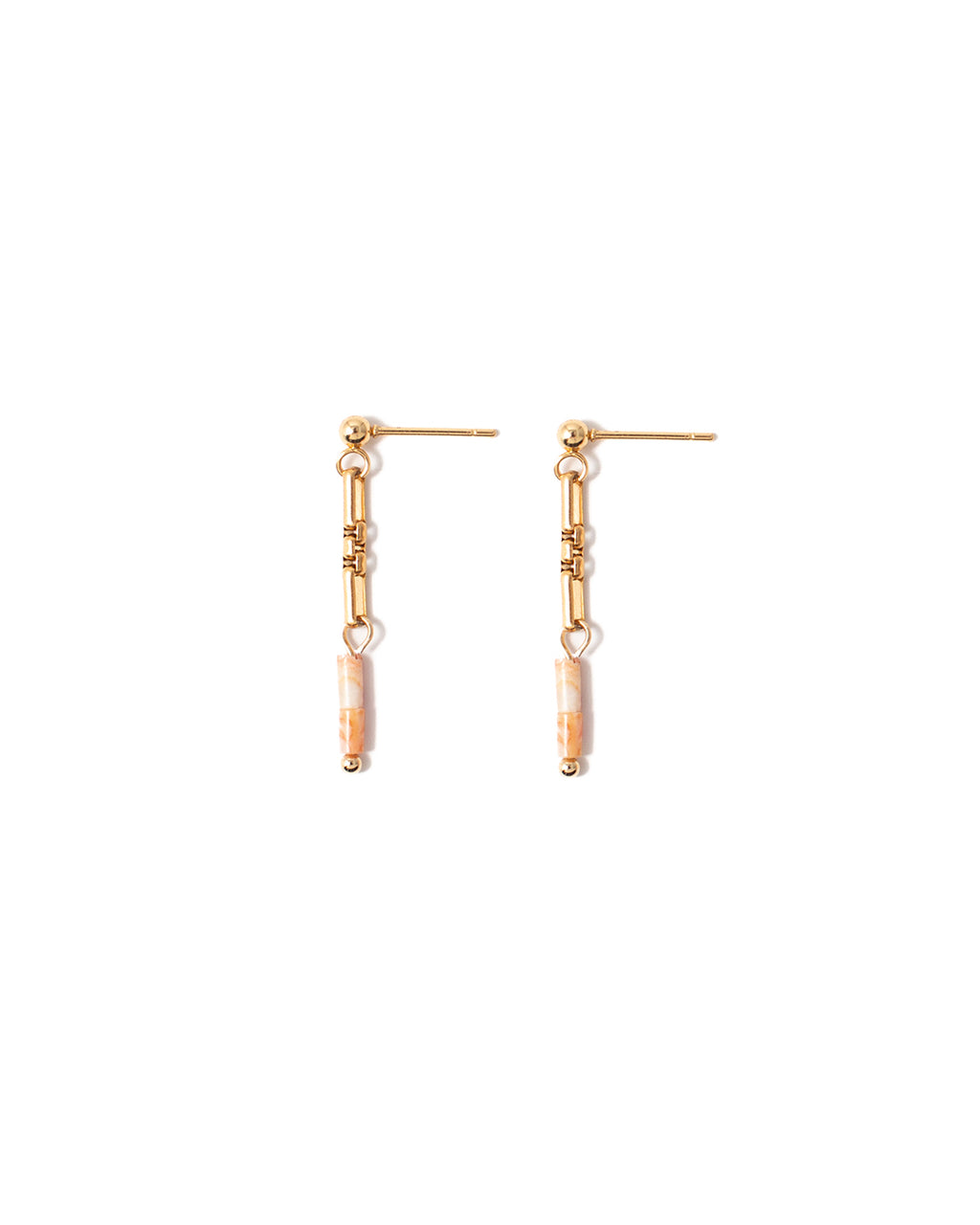 Drop | Gold Chain And Stones Earrings