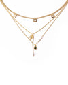 Muzo | Gold Squares And Pearls Layered Necklace