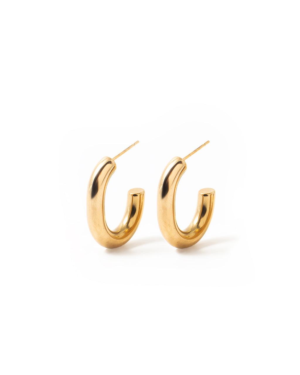 Pipe | Gold Chunky Oval Hoop Earrings