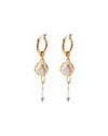 Renaud | Gold Hoops And Crystals Earrings