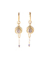 Renaud | Gold Hoops And Crystals Earrings