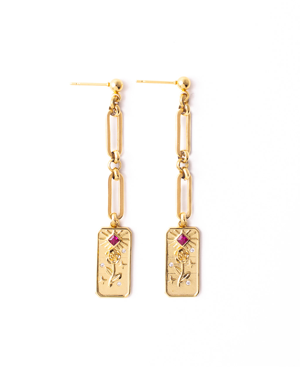 Rosato | Gold Chain And Medallion Earrings
