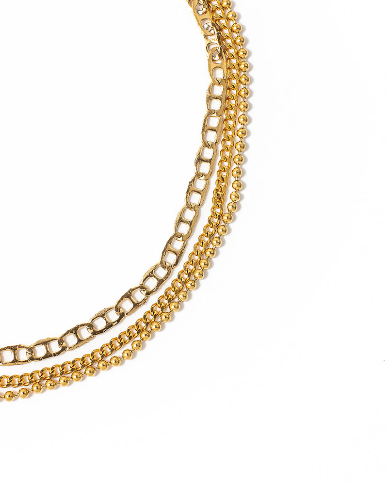 Terzo | Gold Three Chains Anklet
