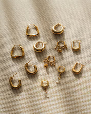 Pipe Gold Earrings