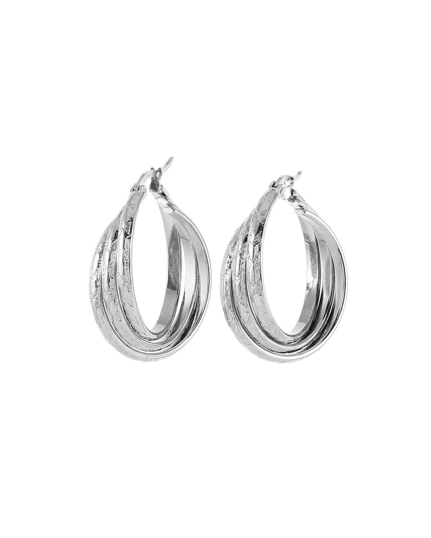 Triplet boucles d'oreilles argent