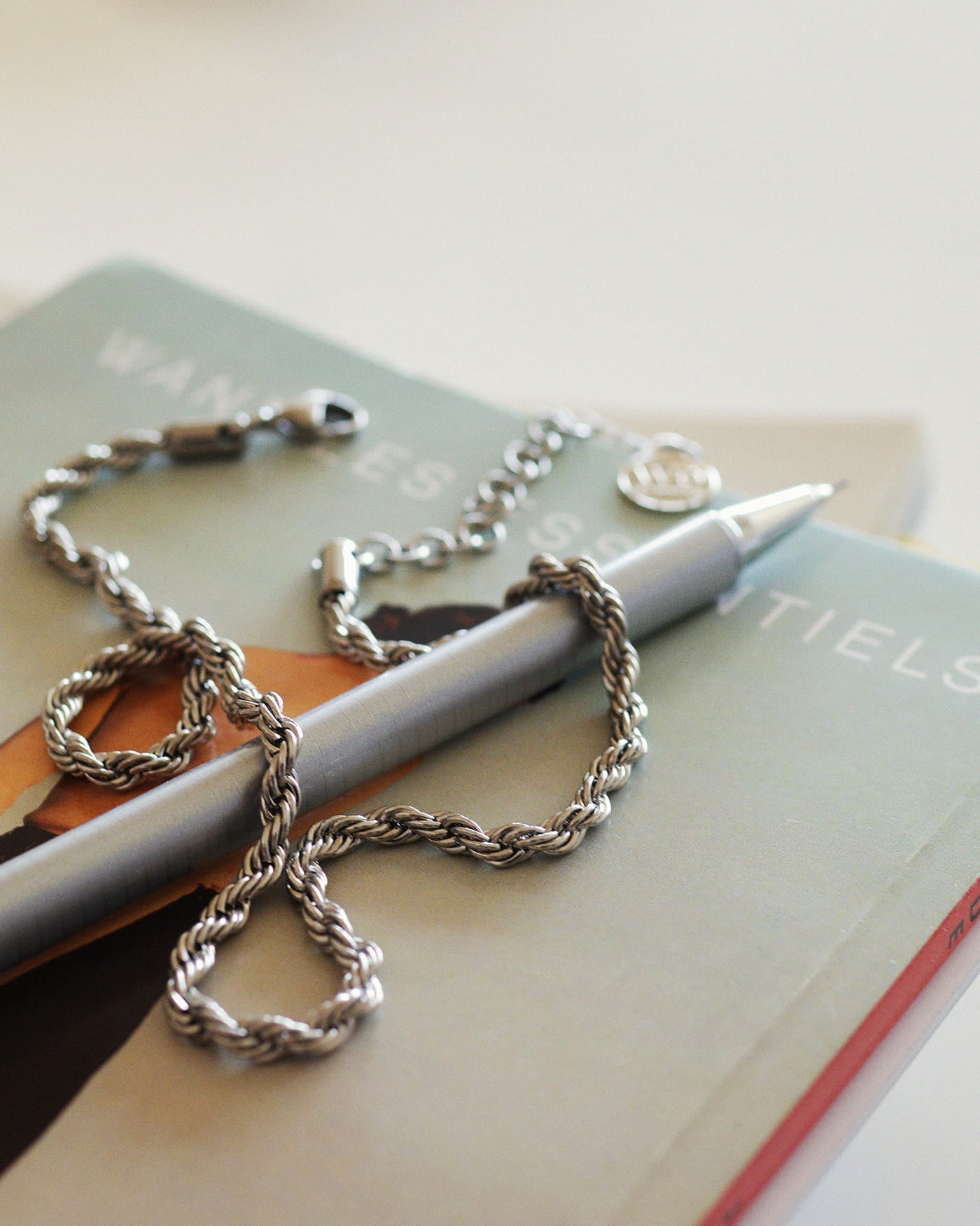 Torsade collier argent