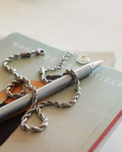 Torsade collier argent