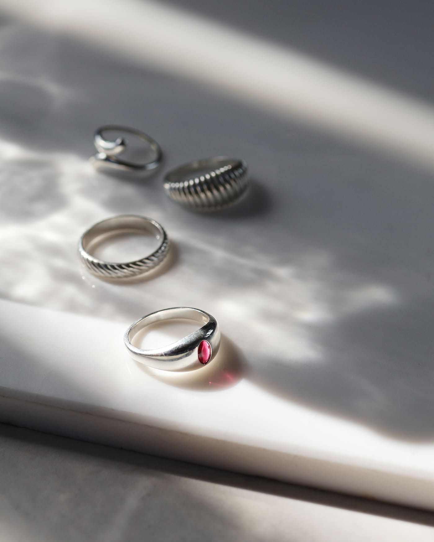 Carmin Bague Argent
