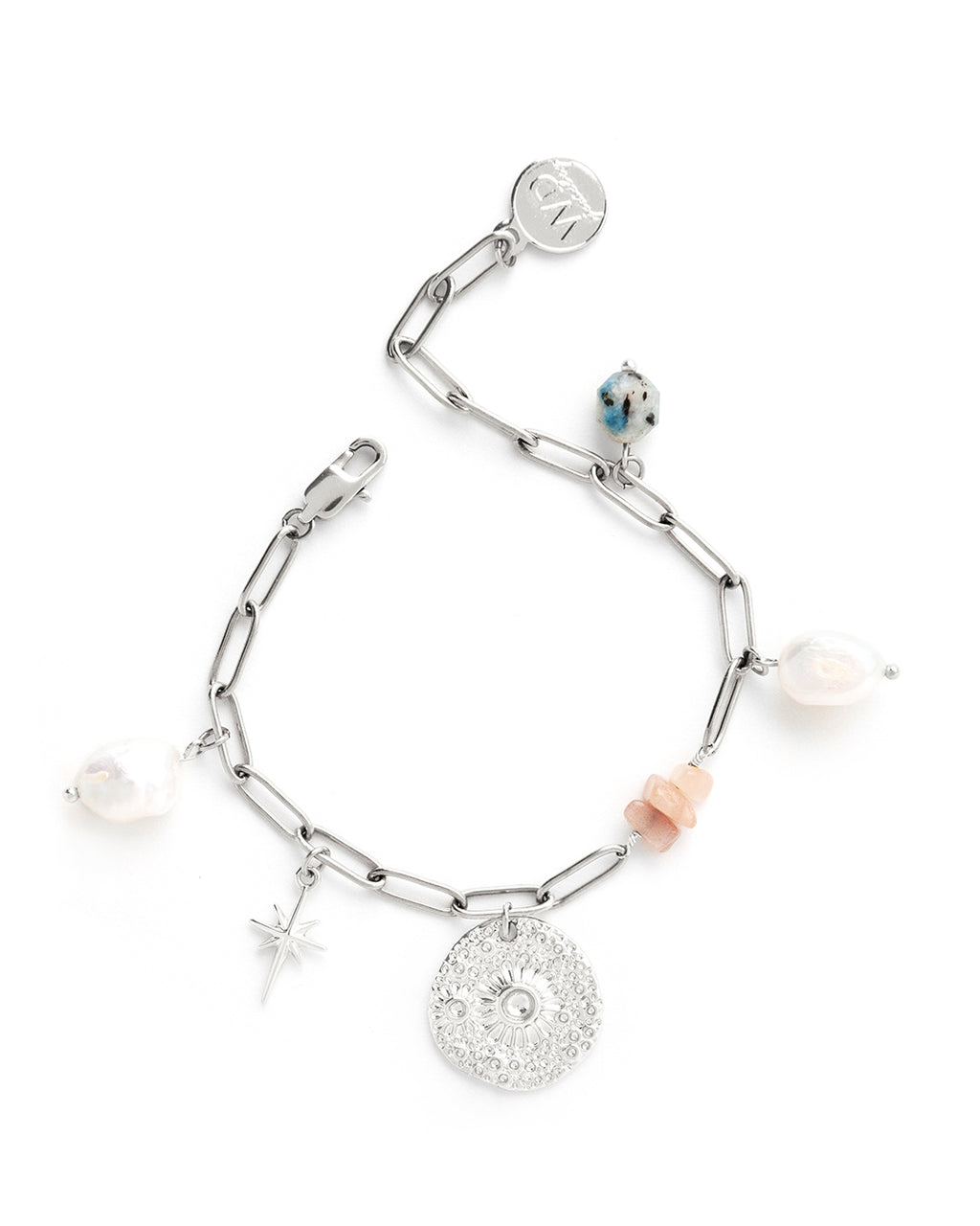 Swell | Silver Charms And Pearls Bracelet