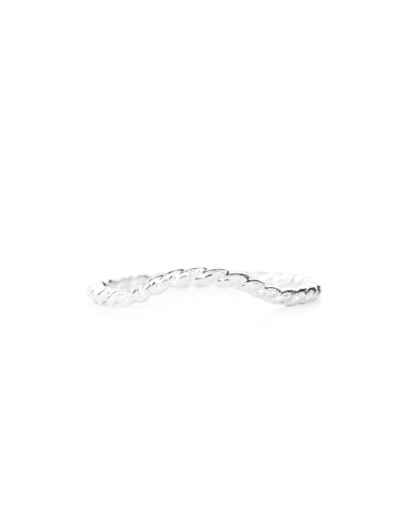 Babka | Sterling Silver Curved Twisted Ring