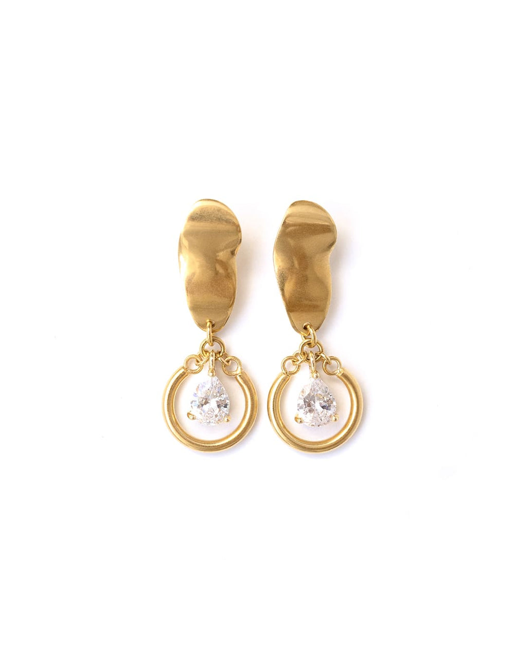 Calypso | Gold Short Crystal Earrings