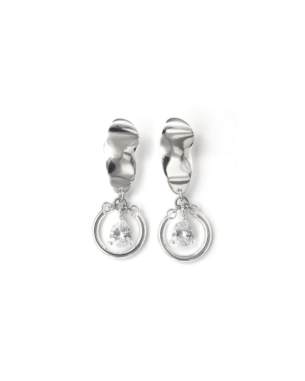 Calypso | Silver Short Crystal Earrings