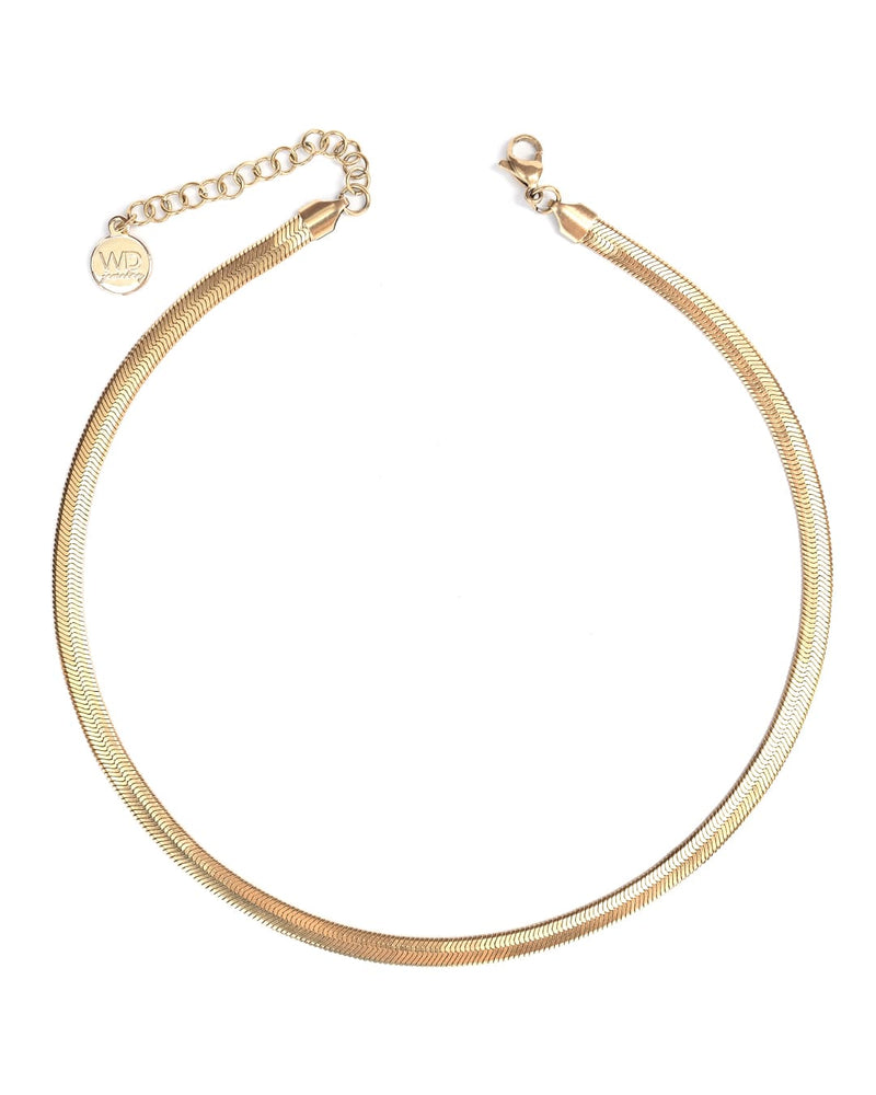 Cobra | Gold Large Herrinbgone chain necklace
