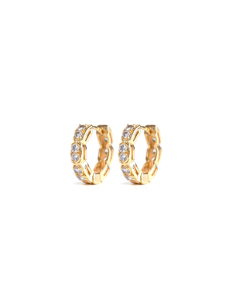 Cruz | Gold Crystal Hoop Earrings