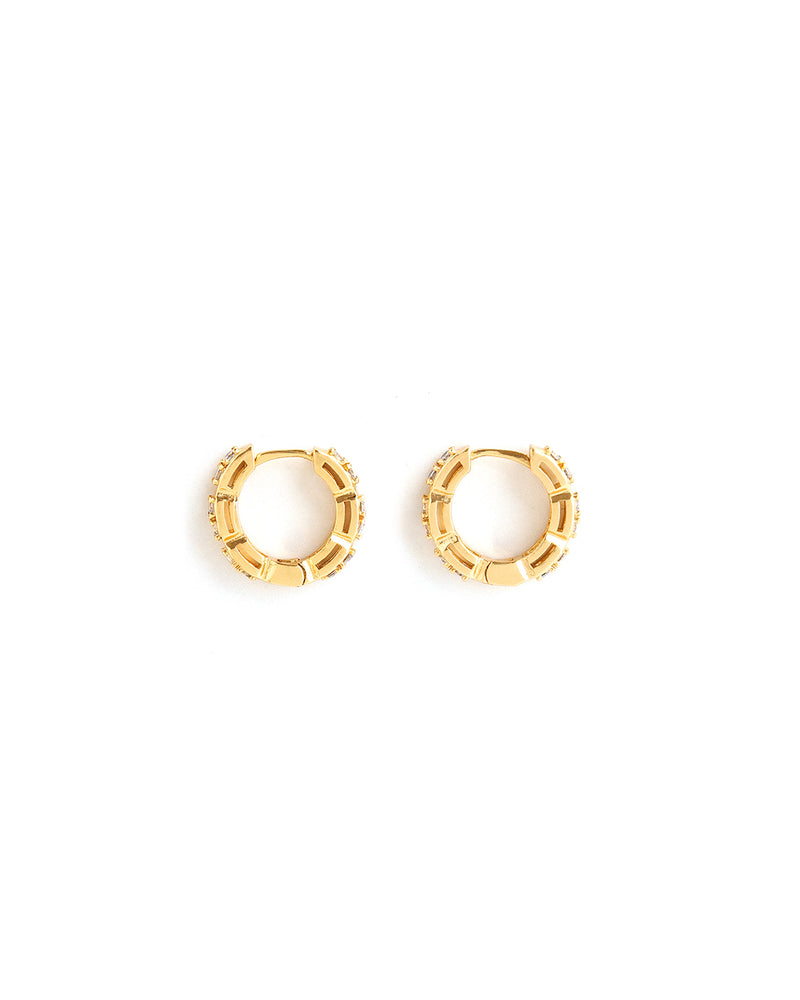Cruz | Gold Crystal Hoop Earrings