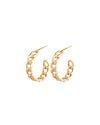 Cubano | Gold Curb chain hoop earrings