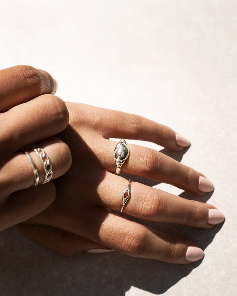 Ermite | Sterling Silver Sea Croissant Ring