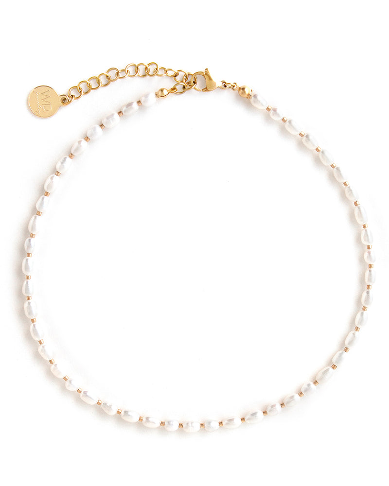 Filet | Gold Short Natural Pearl Necklace
