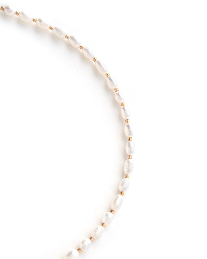 Filet | Gold Short Natural Pearl Necklace