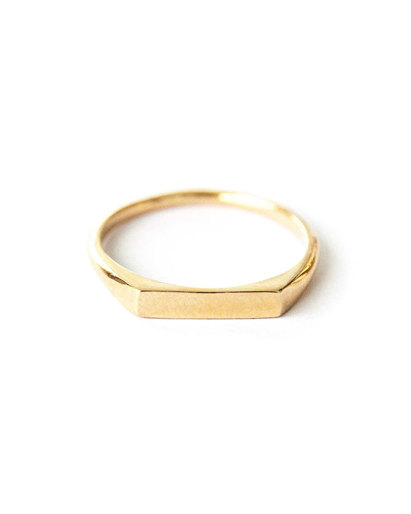 Fuso | Gold Vermeil Thin Signet Ring