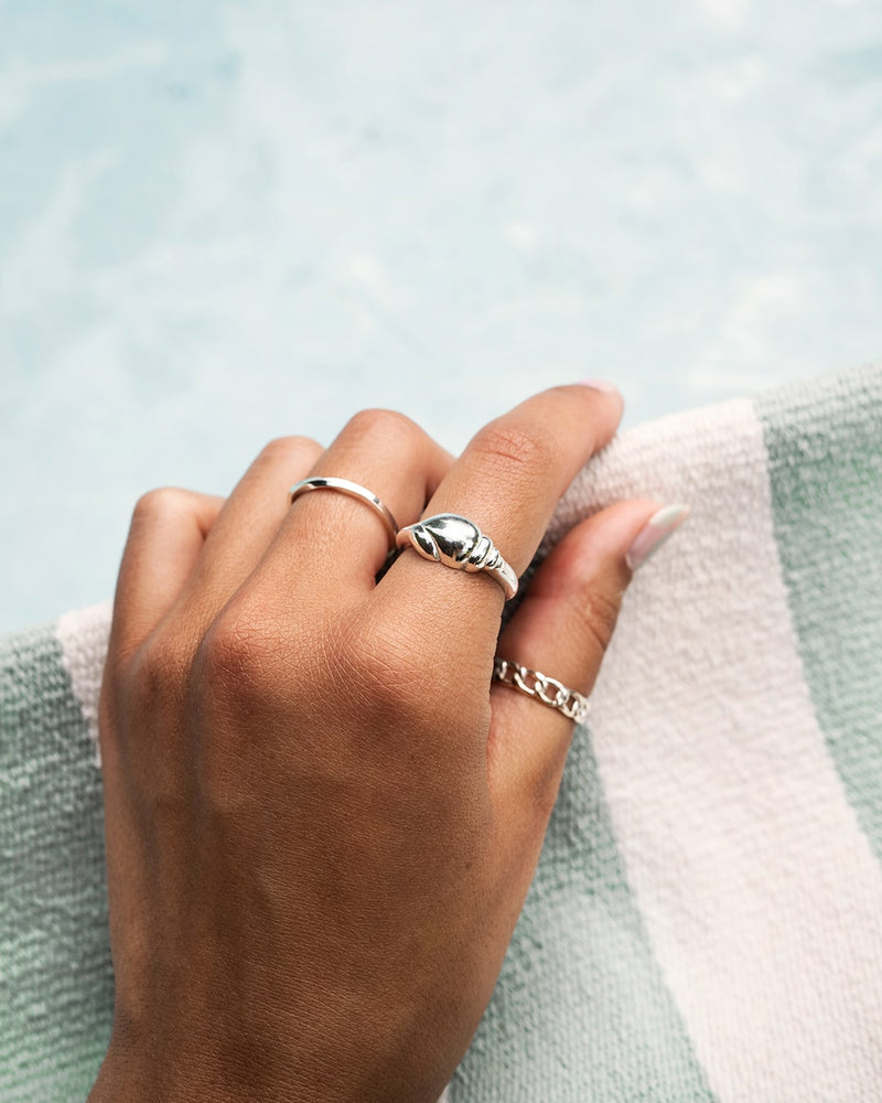 Ermite | Sterling Silver Sea Croissant Ring