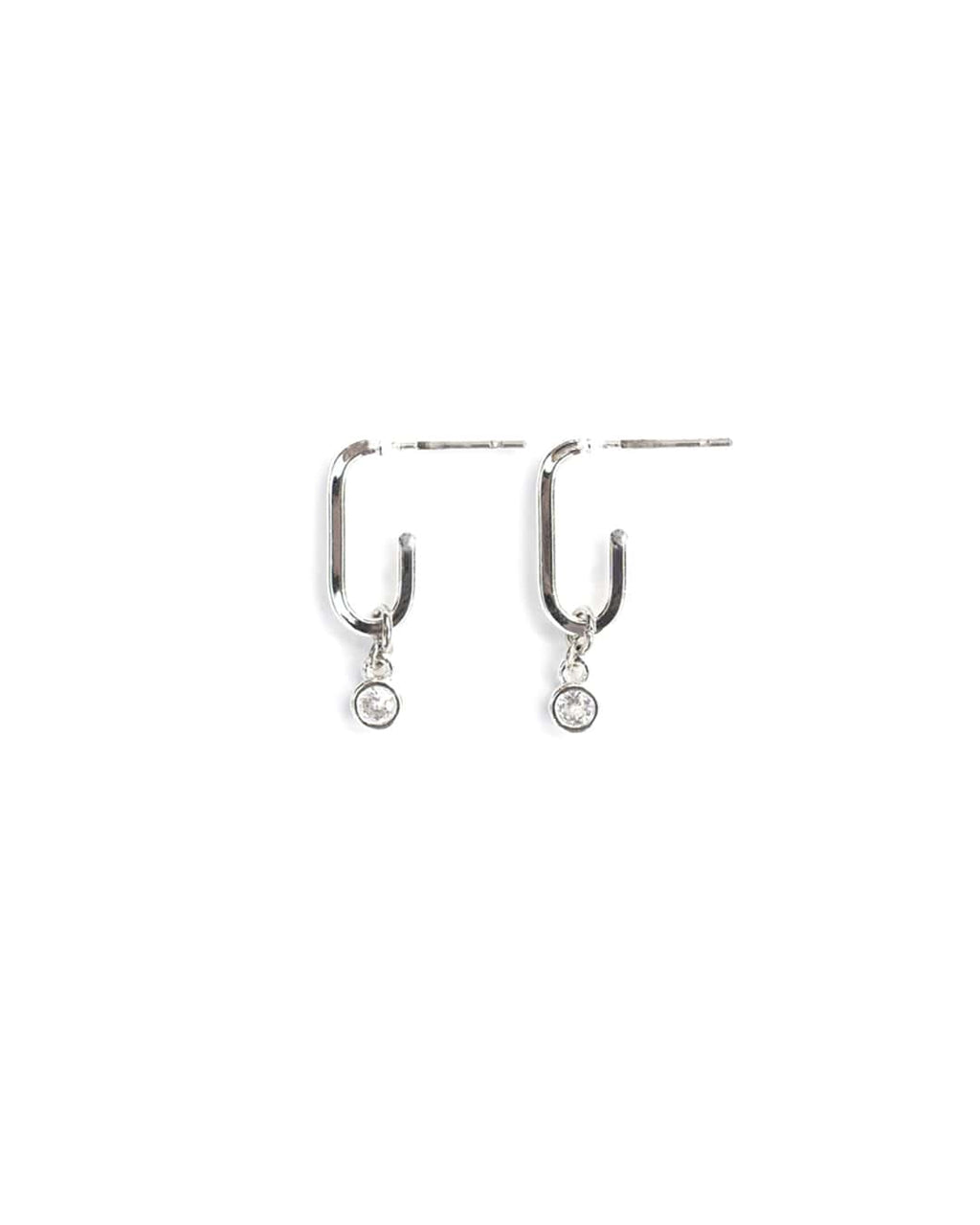 Jones | Silver Crystal Hoop Earrings