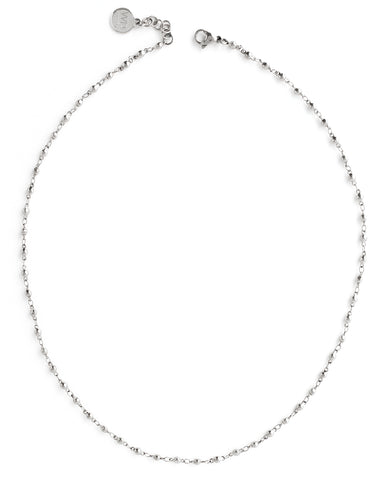Mendez | Collier Lariat Long Perles Argent