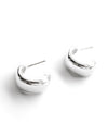 Manon | Silver Shiny dome hoop earrings