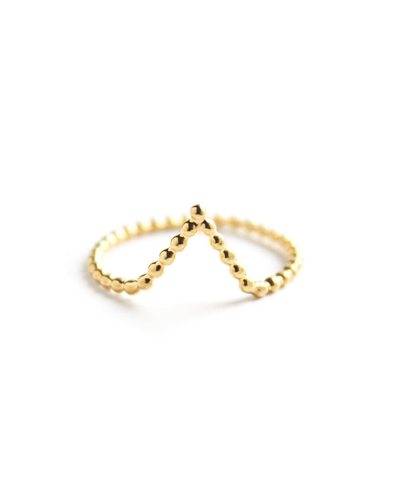 Peak | Gold Vermeil Beaded V Ring