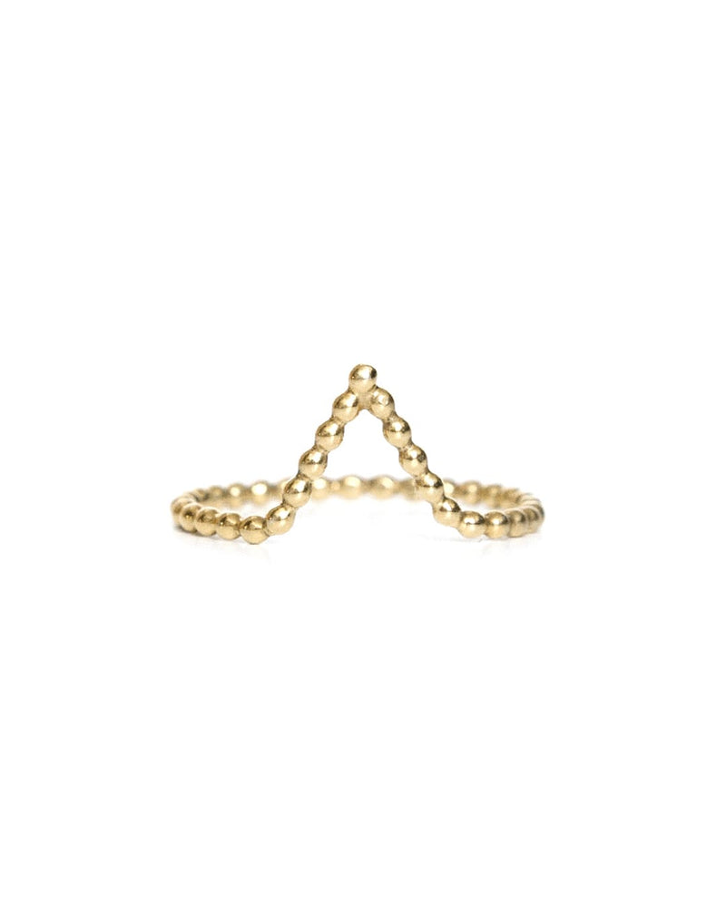 Peak | Gold Vermeil Beaded V Ring