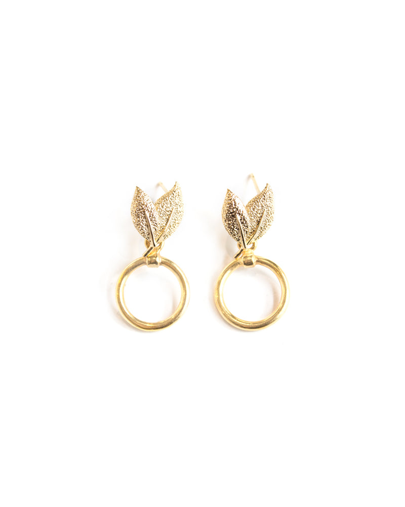 Praline | Gold Leaf Studded Earrings
