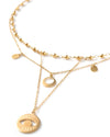 Relic | Gold Short Layered Medallion Necklace