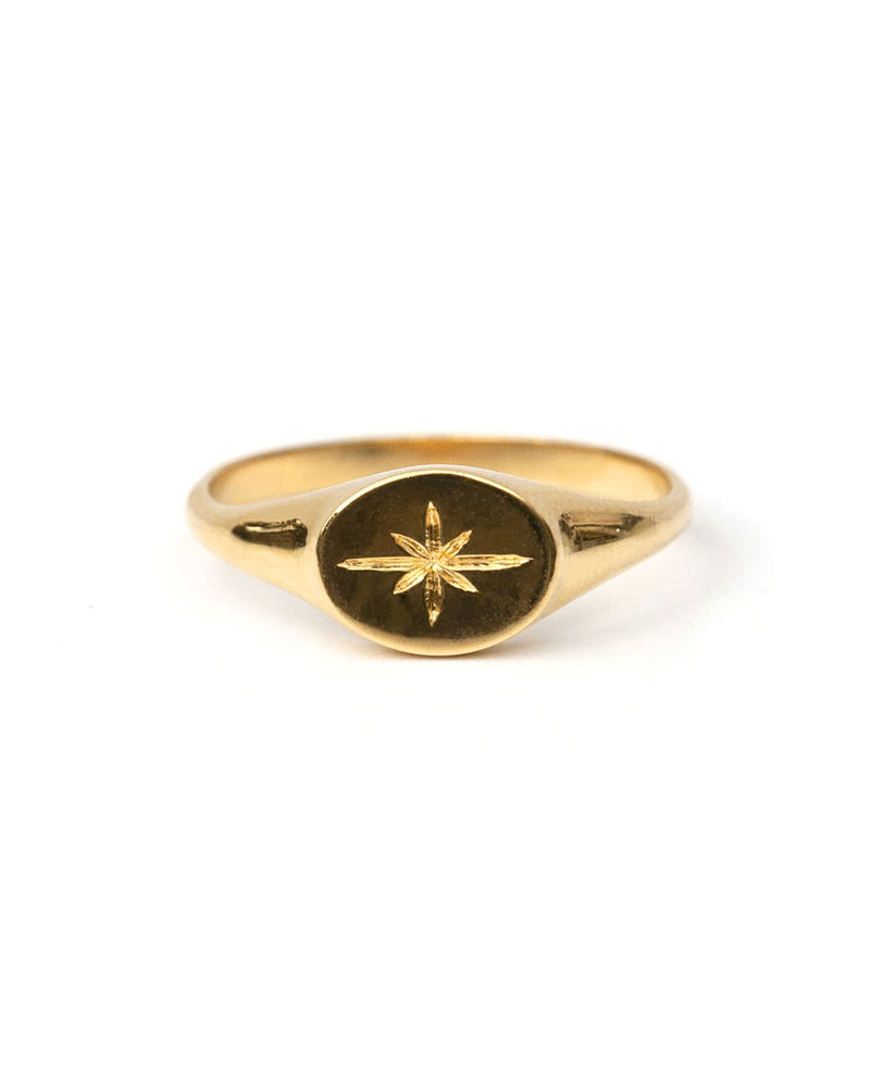 Sirius | Gold Vermeil Signet Star Ring