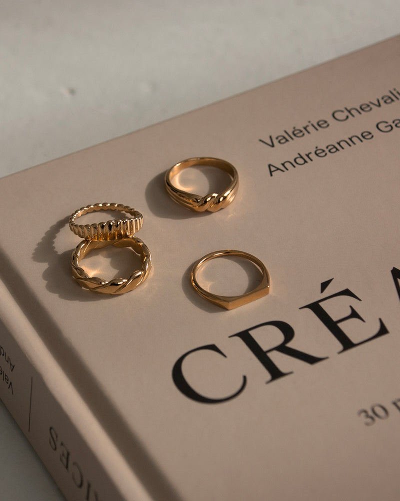 Jasmin | Gold Vermeil Thick Braided Band Ring