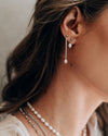 Eperlan | Silver Asymmetrical Pearl Earrings
