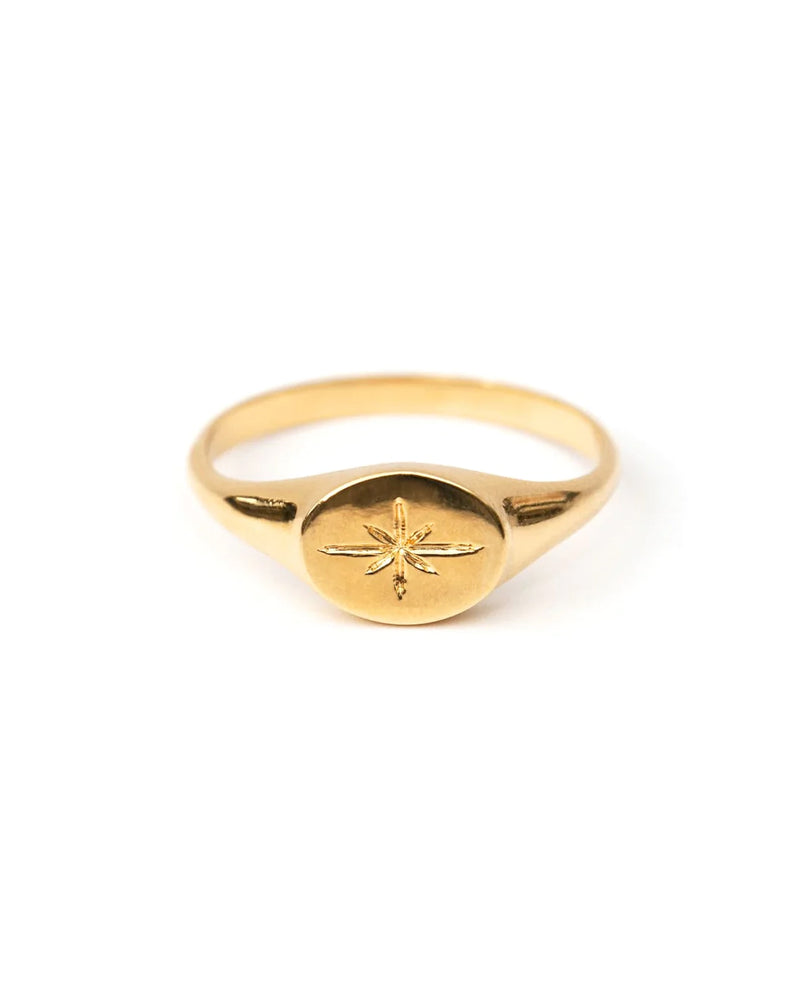 Sirius | Gold Vermeil Signet Star Ring