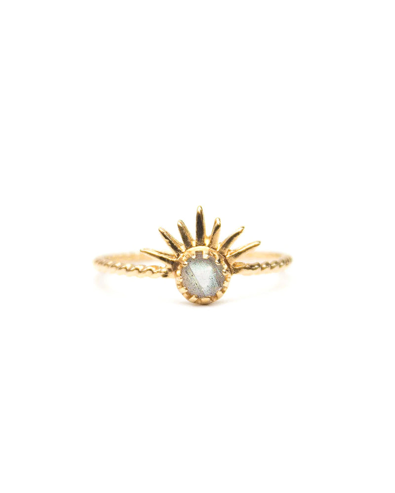 Solar | Gold Vermeil Sun & Labradorite Ring