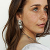 Sylvia | Silver Hammered Pendant Earrings