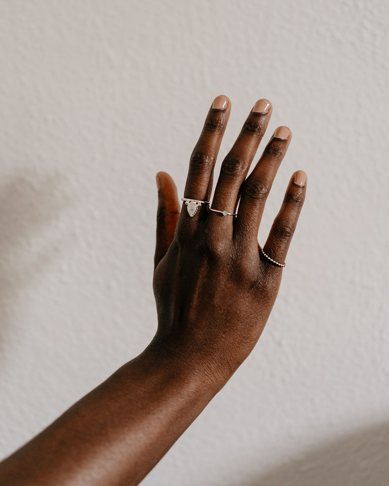 Dainty | Sterling Silver Opal Ring