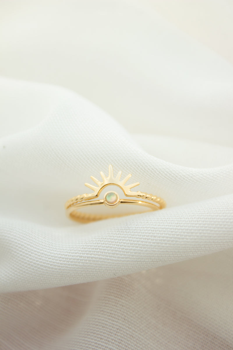 Dainty | Gold Vermeil Opal Ring