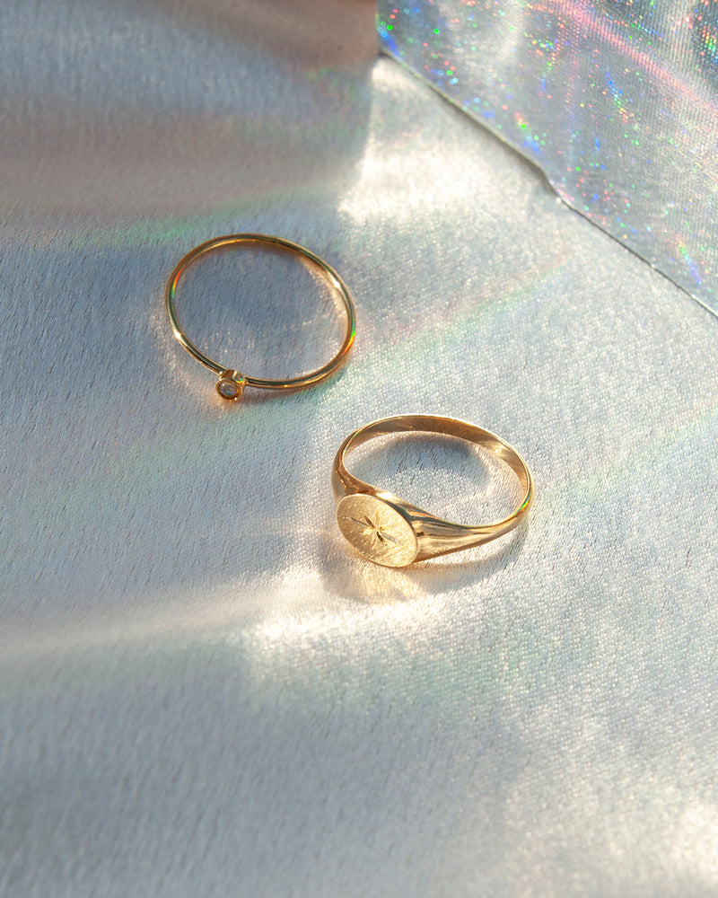 Sirius | Gold Vermeil Signet Star Ring
